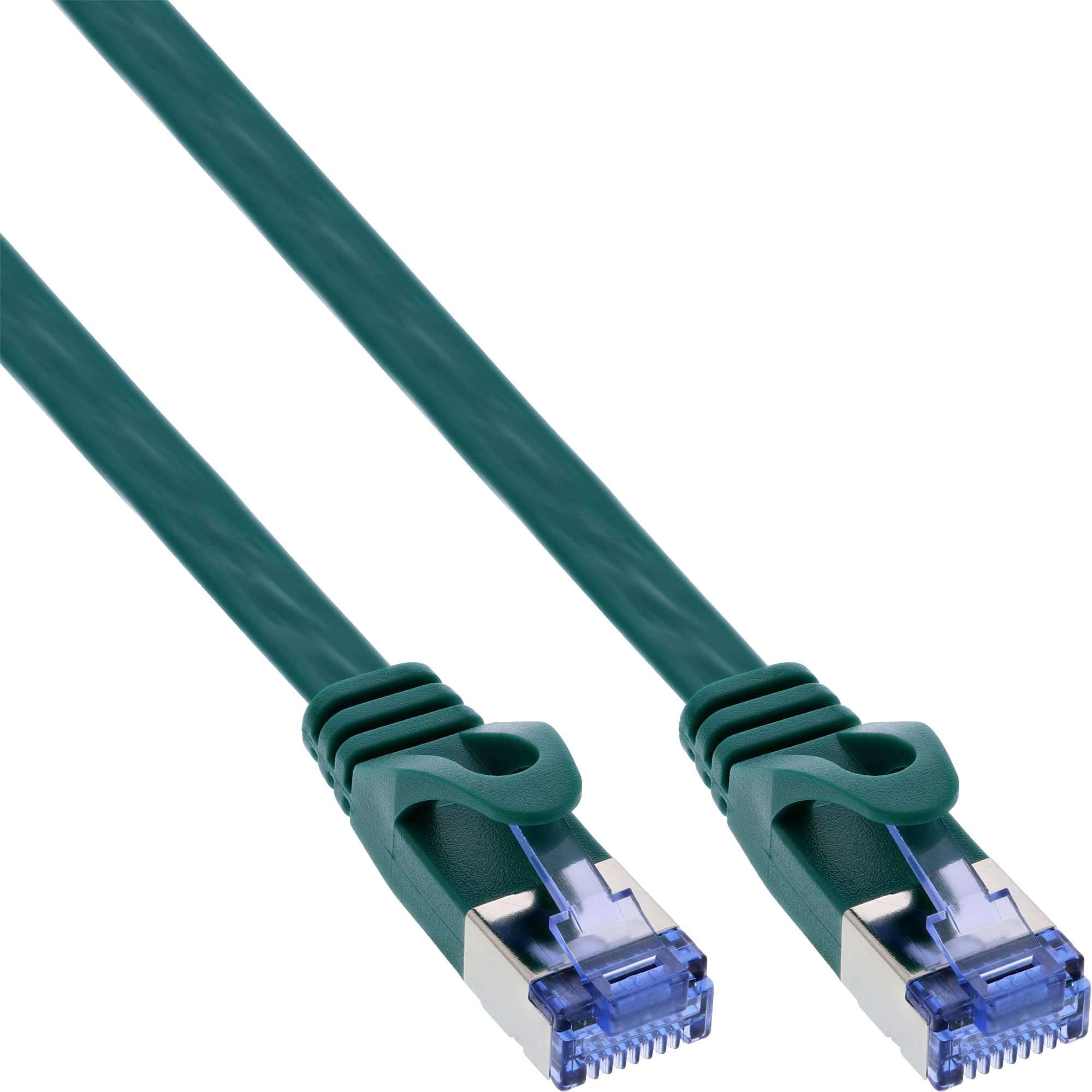 InLine Patch Cable Flat U/FTP Category 6A Green 2 m