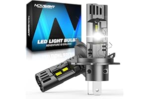 NOVSIGHT H4 LED Fog Light Bulbs - 62,000LM 6500K Cool White, 200W Super Bright,Mini Halogen Size Fog Light Bulb, 5-Min Install, IP68 Waterproof, Pack of 2