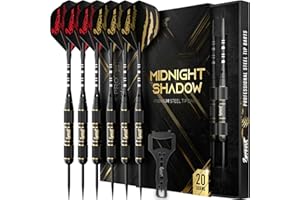 IgnatGames Premium Steel Tip Darts – 3/6/12 Pack Brass Barrels with Aluminum Shafts, 16 GlideXPro Flight Set, Tool Kit & Giftable Case
