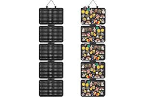 OXDFK Enamel Lapel Pin Display Panels Organizer, Black, 5 Count, Vintage Style, Holds 210 Pins, Wall Hanging, Badge Pin Organ