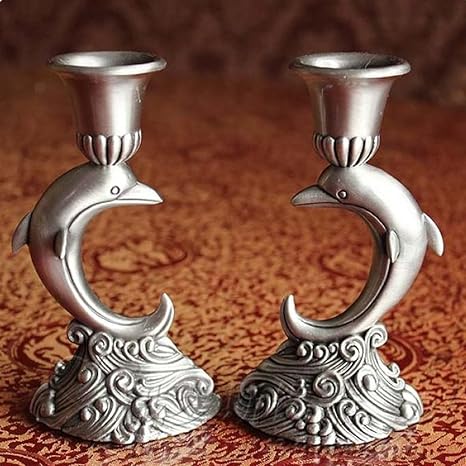 Buy Laugh Cat European Tin Candle Holders Set Of 2 Dolphin Angel