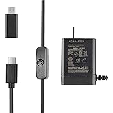 Smraza 5.1V 3A Power Supply Compatible with Raspberry Pi 4 ON/Off Switch, USB-C Pi 4 Charger Raspi 4B Adapter for Raspberry P