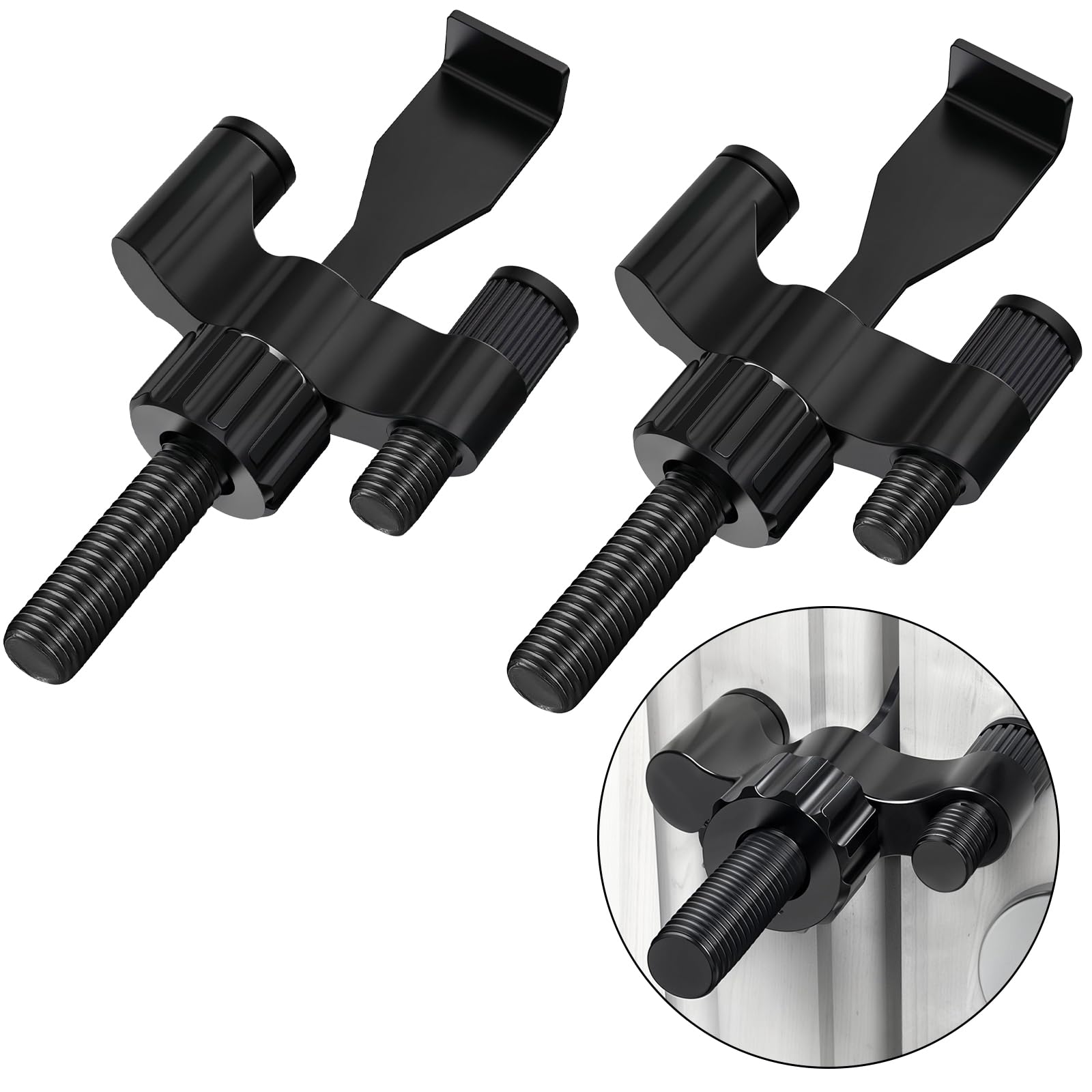 Photo 1 of Portable Door Lock Heavy-Duty Home Security Door Lock Travel Lockdown Locks for Additional Safety and Privacy Hotel Door Locks for Home, Apartment, Travel, 2 Pack, Black