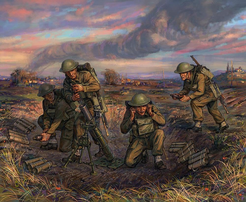 Zvezda Models British Mortar with Crew 1939-42, Scale 1/72