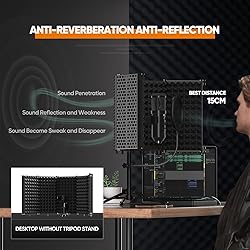 Studio Recording Microphone Isolation Shield with