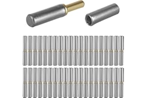 Acrux7 40 Pack Weldable Hinges, 2-1/2" x 3/8" Heavy Duty Carbon Steel Weld on Hinges, Detachable Gate Door Barrel Hinge for Swing Door, Trailer Ramp, Windows