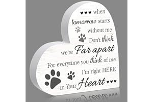Pet Memorial Gifts Bereavement Remembrance for Loss of Dog Cat Sympathy Condolence Gifts Heart Shaped Wood Sign When Tomorrow