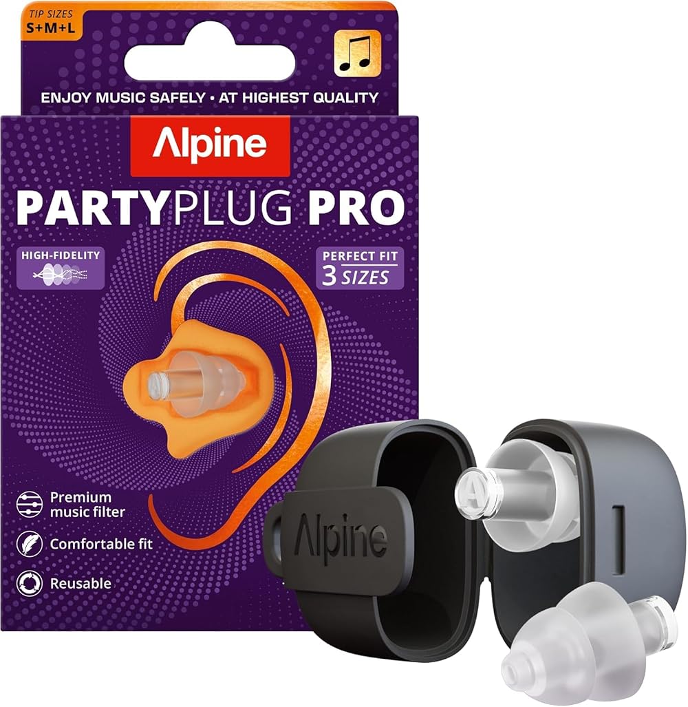 Alpine PartyPlug Pro Ear Plugs High Fidelity 21dB Hearing Protection