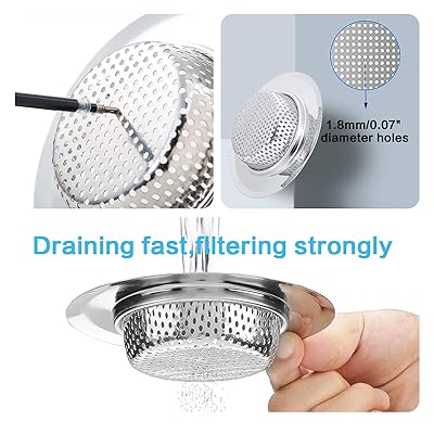 Buy 2pcs Kitchen Sink Drain Strainer Stainless Steel Drain Filter Strainer With Large Wide Rim 4 5 Rust Proof Anti Clogging Sink Strainer Fits Most Standard Size Sinks Dishwasher Safe Online In Taiwan B08mfnsdty