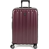 DELSEY PARIS Titanium Hardside Expandable Luggage with Spinner Wheels Checked Luggage, Purple, Checked-Medium 25 Inch