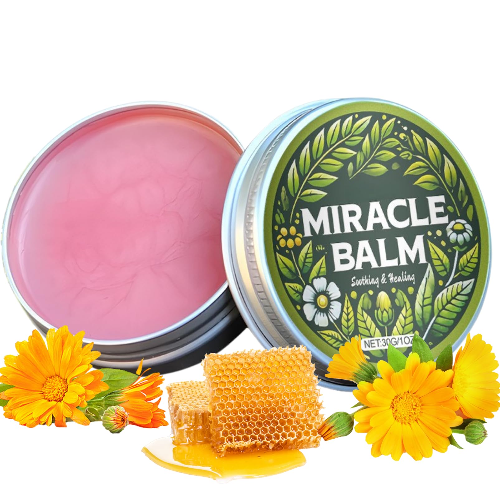 Miracle Balm, Soothing Herbal Balm for Legs, Var-icose V-eins Cream, Joint Cream to Reduce Swelling in Feet and Legs, Body Cream with Natural Ingredients, Vegan Skincare, 30g