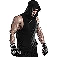 DRSKIN 2 or 1 Pack Men's Hooded Tank Tops Bodybuilding Muscle Cut Off T Shirt Sleeveless Gym Training Hoodies Workout Dry