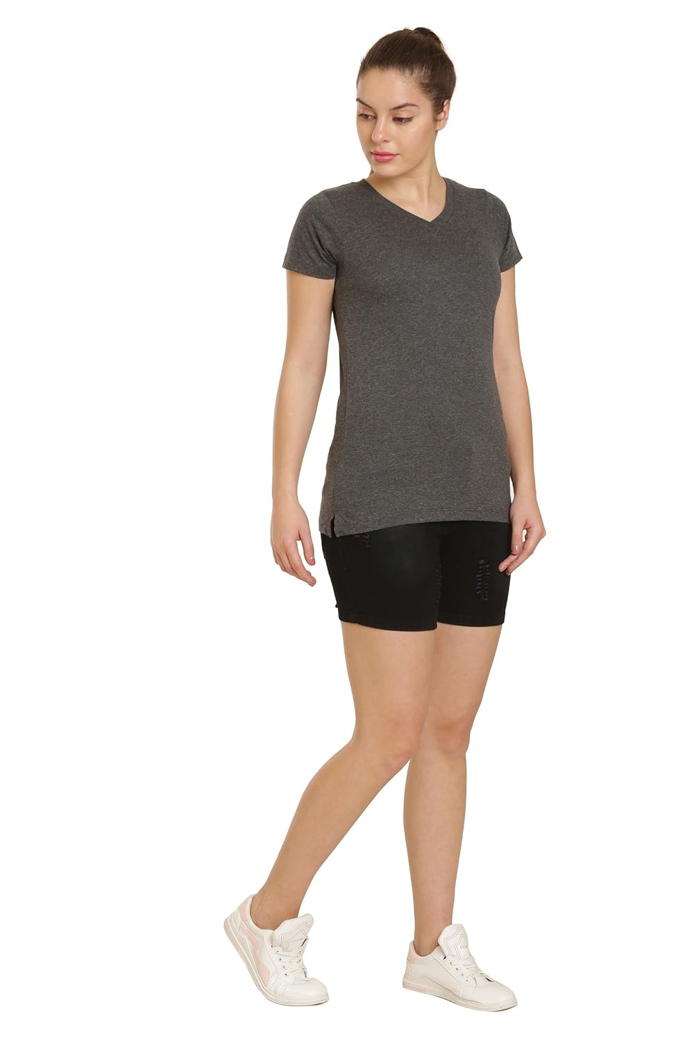 goldstroms women's plain sports/yoga v-neck plain tee/top