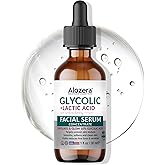 Alozera AHA Serum for Face with Glycolic Acid & Lactic Acid, AHA Exfoliating & Pore-Refining Treatment for Smoother, Renewed Skin, Concentrated Yet Gentle & Effective, Night Time Serum