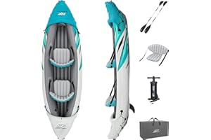Bestway Hydro Force Inflatable Kayak Set | Includes Seat, Paddle, Hand Pump, Storage Carry Bag | Great for Adults, Kids and Families