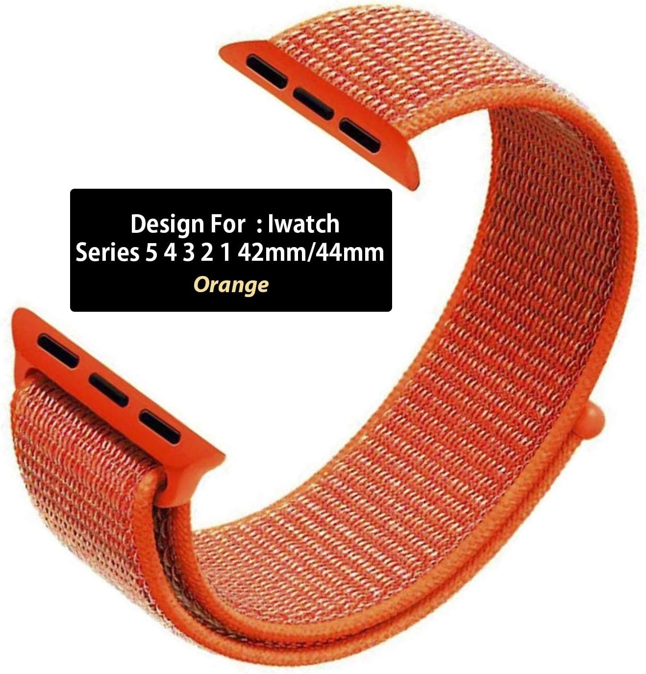 Niyo Nylon Band Compatible with Watch Strap Series 4/3/2/1, (Watch Not Included) (42mm/44mm, Orange)