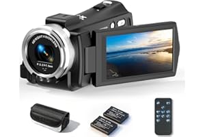 Ordro V12 Camcorder Video Camera Digital YouTube Vlogging Camera Cam Corder, Full HD 1080P 30FPS 3.0 Inch 270 Degree Rotation