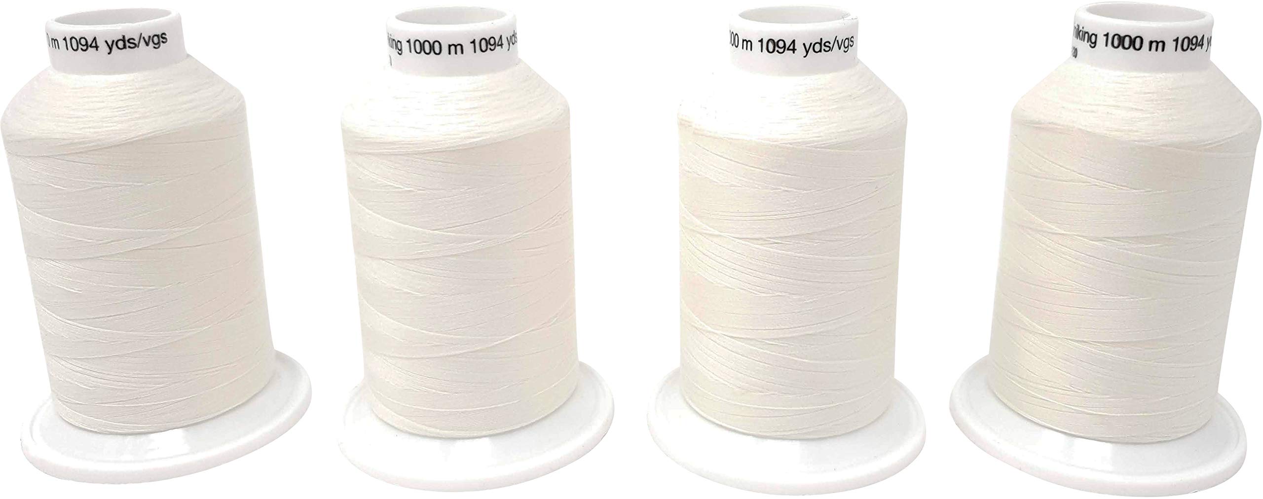 Gütermann Miniking Set Overlock Yarn Coverlock Yarn 4 Cones Each 1000 m White