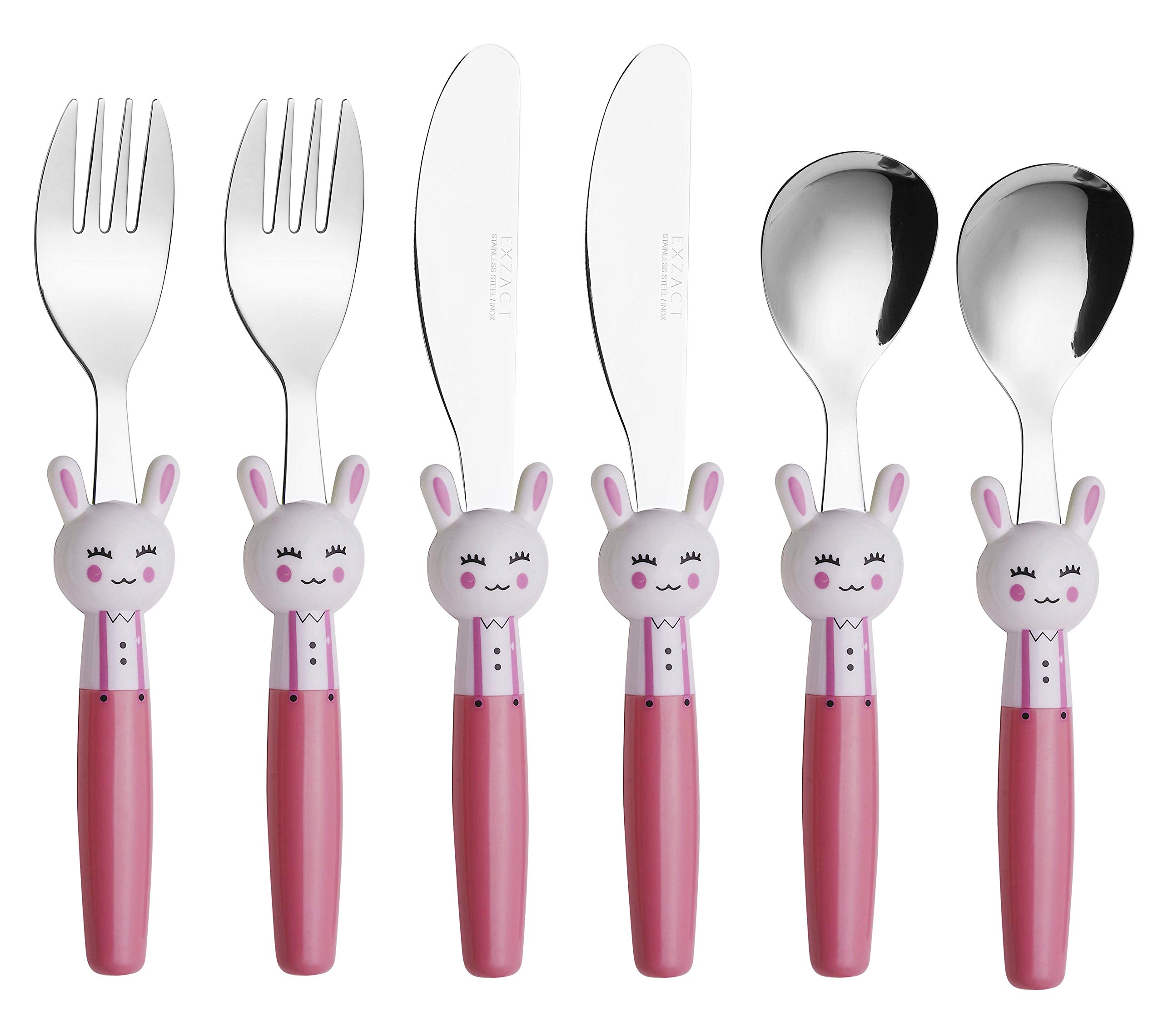 Exzact Children's Cutlery Stainless Steel 6pcs Set/Kids Cutlery/Toddler