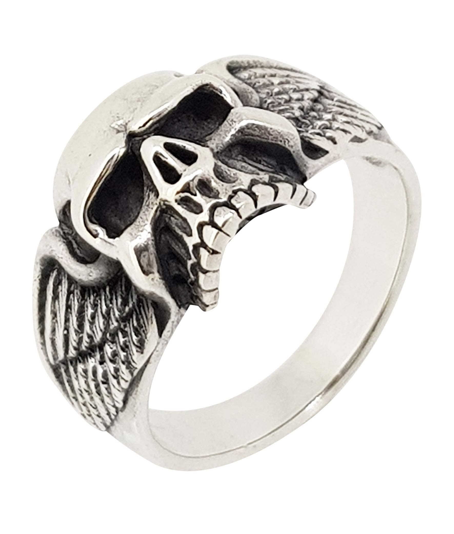Treasure Bay Biker Skull Polished Ring New .925 Sterling Silver Band (R)