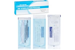 200pcs Self-sealing Sterilization Pouches for Dentist Tools, Autoclave Sterilizer Bags Cleaning Bags Sterilizer for Tattoo De