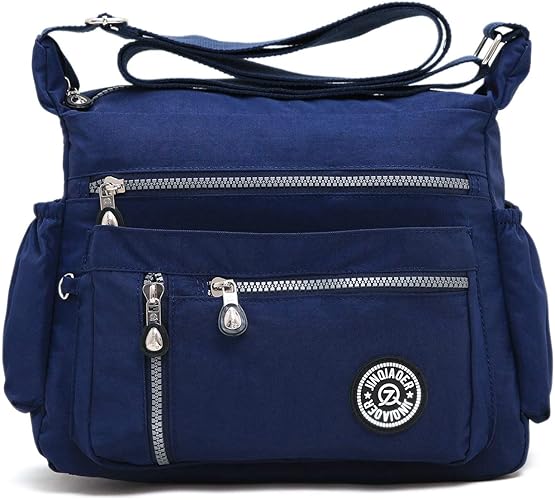 Amazon Jinqiaoer ショルダーバッグ レディース 斜めがけ マザーズバッグ 肩掛け バック 大容量 ナイロンバック メンズバッグ 3色 ネイビーブルー ショルダーバッグ
