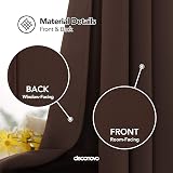 Deconovo Blackout Curtains Brown 42 x 63 Inch 2 Panels Eyelet Thermal Insulated view 5