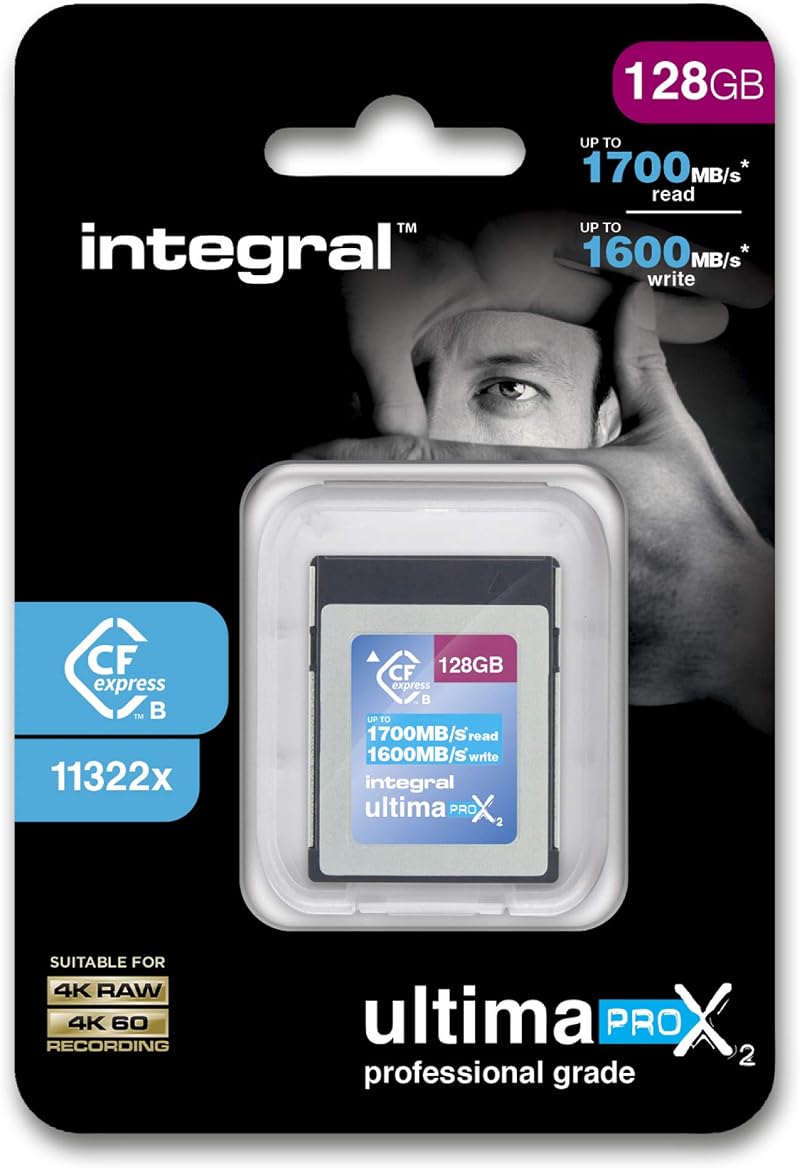 Integral 128GB CFexpress Type B 2.0 Memory Card 1700MBs Read 1600MBs Write