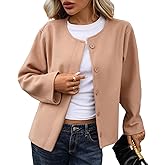 Vidifid Womens cropped pea coat Long Sleeve Button Down wool coats short jackets Outerwear