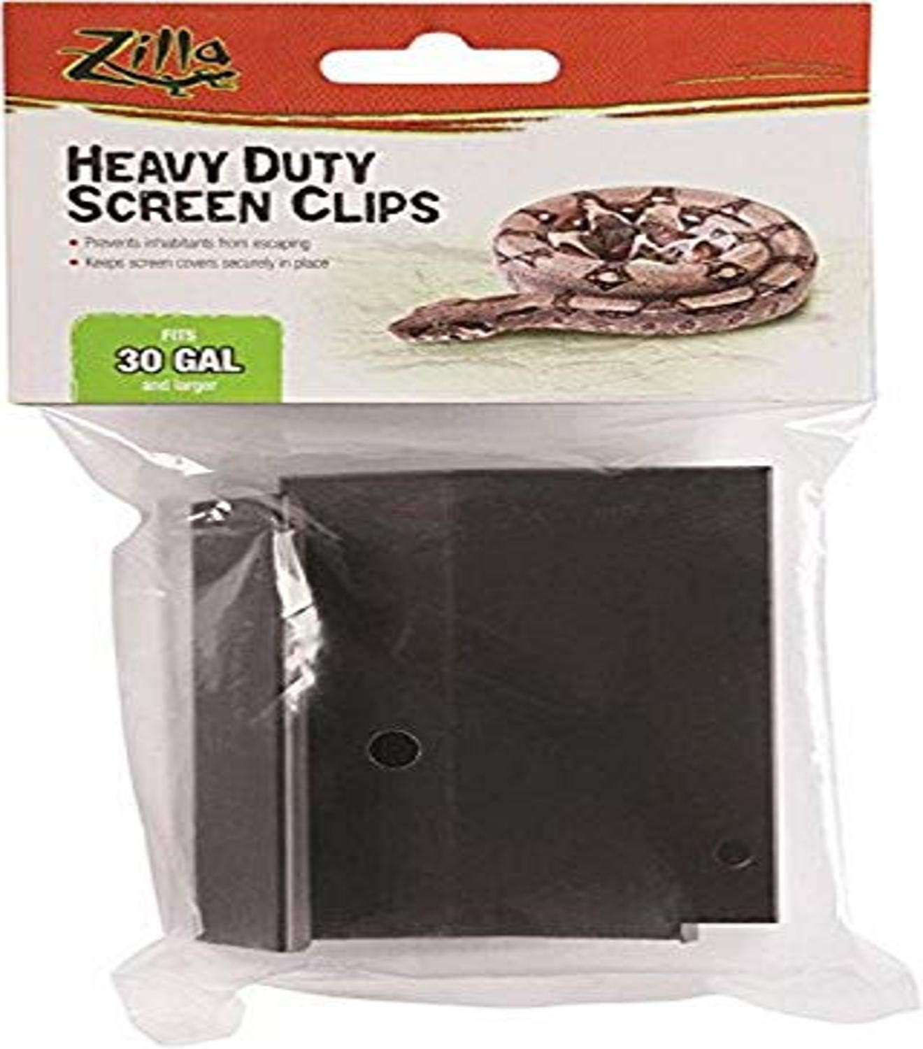 Zilla 100111647 Reptile Terrarium Covers Heavty Duty Screen Clips, Lg