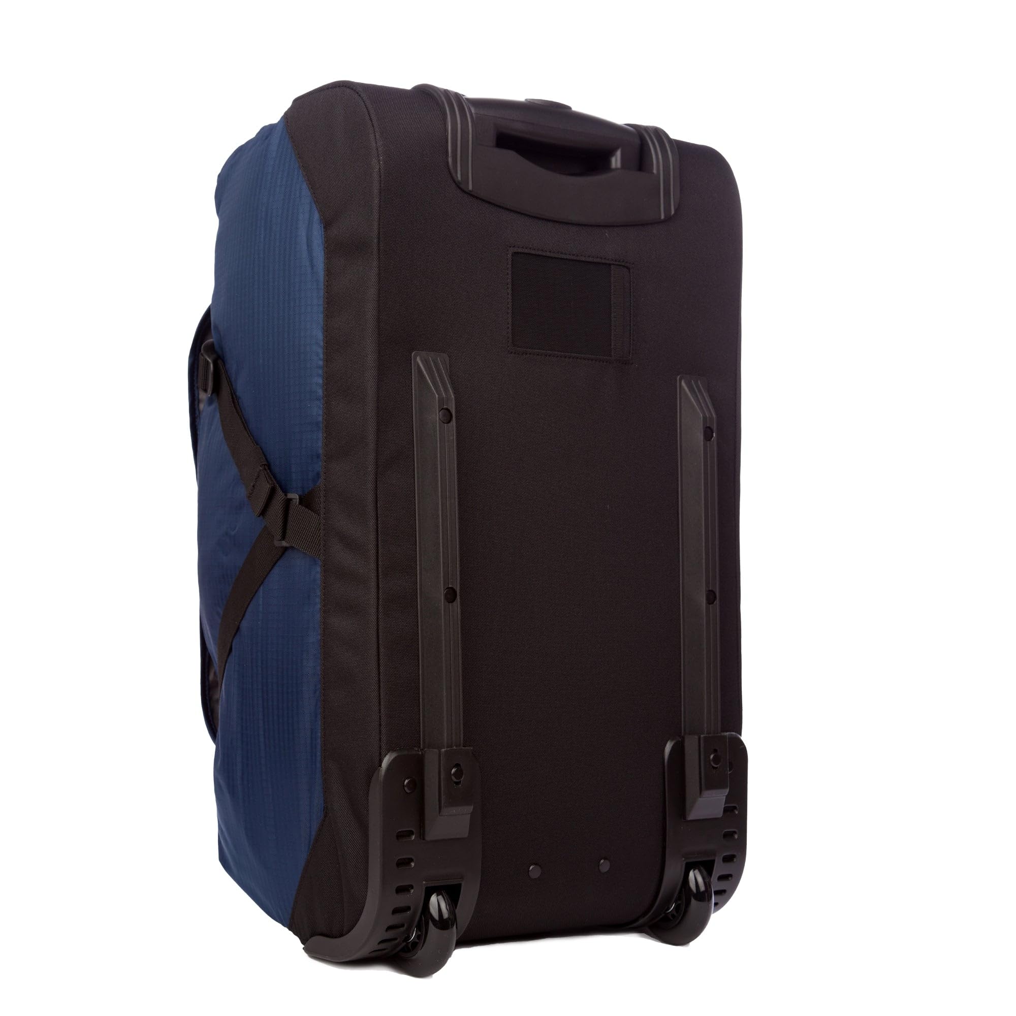 Eddie Bauer Traverse Rolling Duffel Bag-Made from Ripstop Polyester with Telescoping Handle, Medium Indigo, 22L