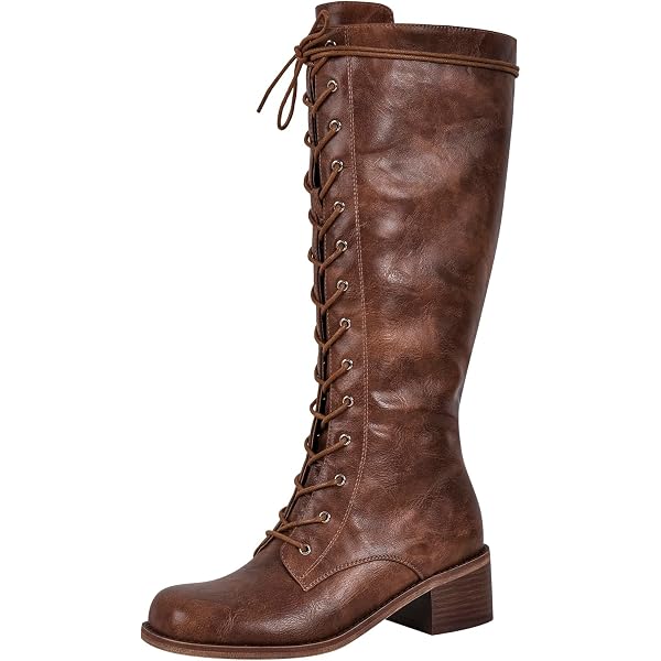 Women's Cowgirl Boots - Embroidered Western Knee-High Boots With Chunky Heel