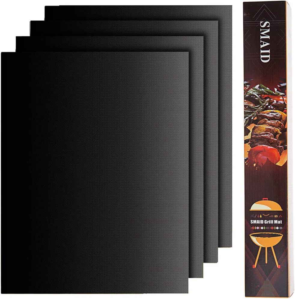 Smaid Grill Mat BBQ Grill Mats Non Stick - Grill mats for Outdoor Gas Grill,Reusable and Easy to Clean - Works On Gas, Charcoal, Electric Grill and More - 15.75 x 13 Inch: Garden & Outdoor