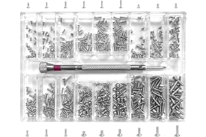BEZANU Micro Screw Set, 18 Kind Mini Metric Screw Assortment with Screwdriver for Eyeglass, Watches, Phone, Laptop Repair - P