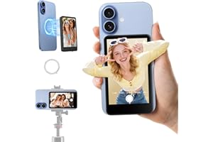 Rollei Wireless Selfie Monitor, 4K 60fps with Magnetic Back Camera, Live View Screen for Video Recording & Vlog, 164ft Long R