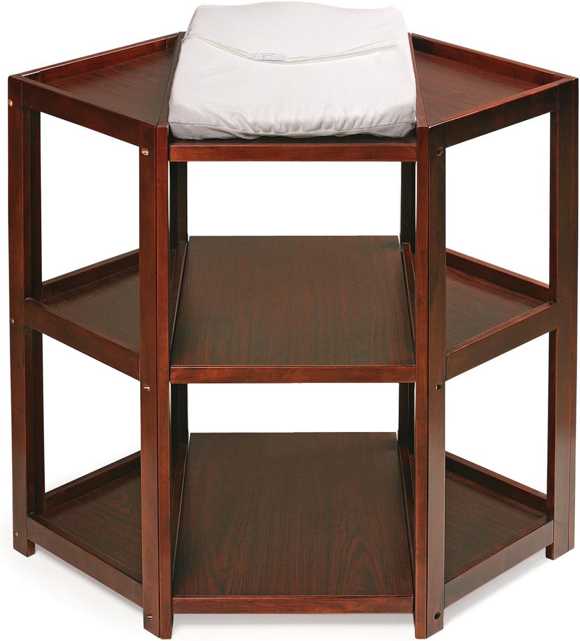 badger basket diaper corner baby changing table with hamper and basket