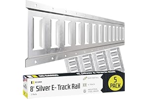 DC Cargo Mall E Track Tie Down Rail Kit 8' (5 Pack) for Garages, Vans, Trailers, Motorcycle Tie Downs, ATV Mountings - Galvanized Steel - Secure Cargo & Heavy Loads Up to 2,000 lbs