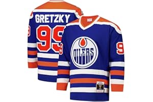 Mitchell & Ness NHL Edmonton Oilers Wayne Gretzky Power Play #99 1979-80 Jersey w/ 75th Anniversary Shoulder Patch - Blue