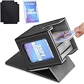 UAONO Card Deck Box for MTG Commander, Fits 100 Double-Sleeved Cards | Independent Commander Display, Magnetic Deck Case for Magic the Gathering TCG, 2 Dividers &amp; 1 Top Loader (Black)