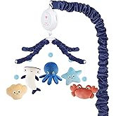 PIIKAGO Ocean Crib Mobile for Boys & Girls – Sea Animals Baby Mobile for Crib with Upgraded 3-Mode Music Box, Blue Nursery Mobiles, Fits Standard Cribs