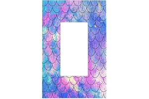 Yamxbfa Ocean Pastel Retro Mermaid Core Single Rocker Light Switch Covers 1 Gang Outlet Cover Wall Plate Decorative GFCI Switchplate Faceplate for Nursery Kidsroom Bedroom Decor