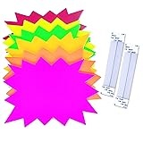 5x6.6 Inch 60Pieces Fluorescent Neon Signs,Burst