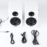 Sanyun SW208 3-inch Active Bluetooth 5.0 Bookshelf Speakers Pair White view 5
