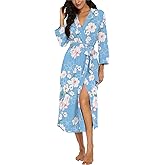 VINTATRE Women Kimono Robes Long Knit Bathrobe Lightweight Soft Knit Sleepwear V-neck Casual Ladies Loungewear