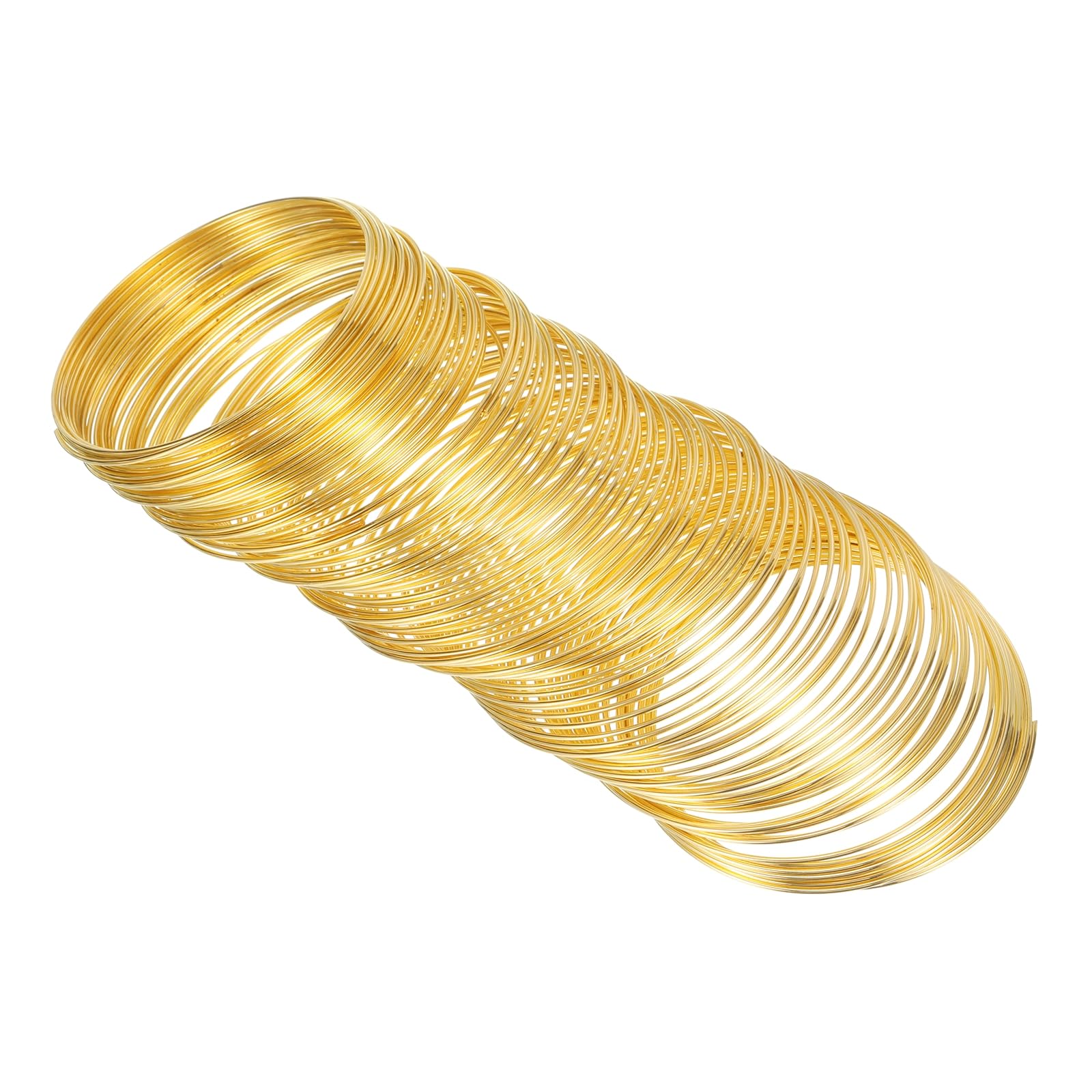 PATIKIL 100 Loops Memory Wire, 1pcs 1mm 18 Gauge Jewelry Wire Craft Wire Memory Steel Wire for Jewelry Making Bracelets Beading DIY Crafts, Golden