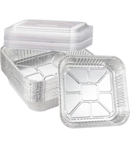 100 Pcs Christmas Aluminum Foil Baking Cups With Lids - 4.3oz Snowflake Design, Disposable Ramekins