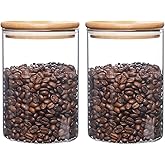 umieo Glass Food Storage Containers with Lids, Small Storage Containers 27oz Set of 2, Glass Storage Jars with Airtight Lids for, Flour, Rice, Nuts, Candy, Coffee, Beans