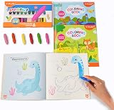 YPLUS 24 Colours Peanut Crayons with 3 Painting Books for Kids