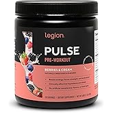 LEGION Pulse - All Natural Nitric Oxide Preworkout Drink to Boost Energy, Creatine Free, Naturally Sweetened, Beta Alanine, Citrulline, Alpha GPC (Berries and Cream)
