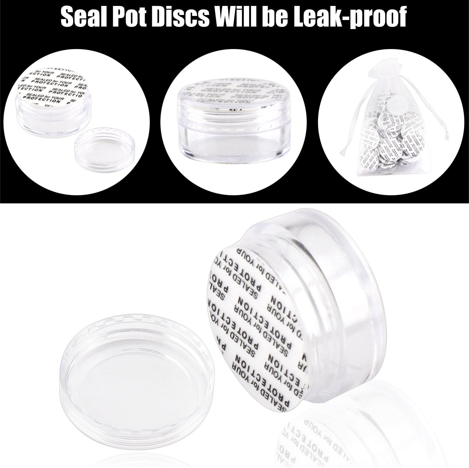 SumDirect 100Pcs 5Gram Clear Empty Cosmetic Containers Jars Sample Pots Bottles, Travel Pots for Cream Lotion - Image 5